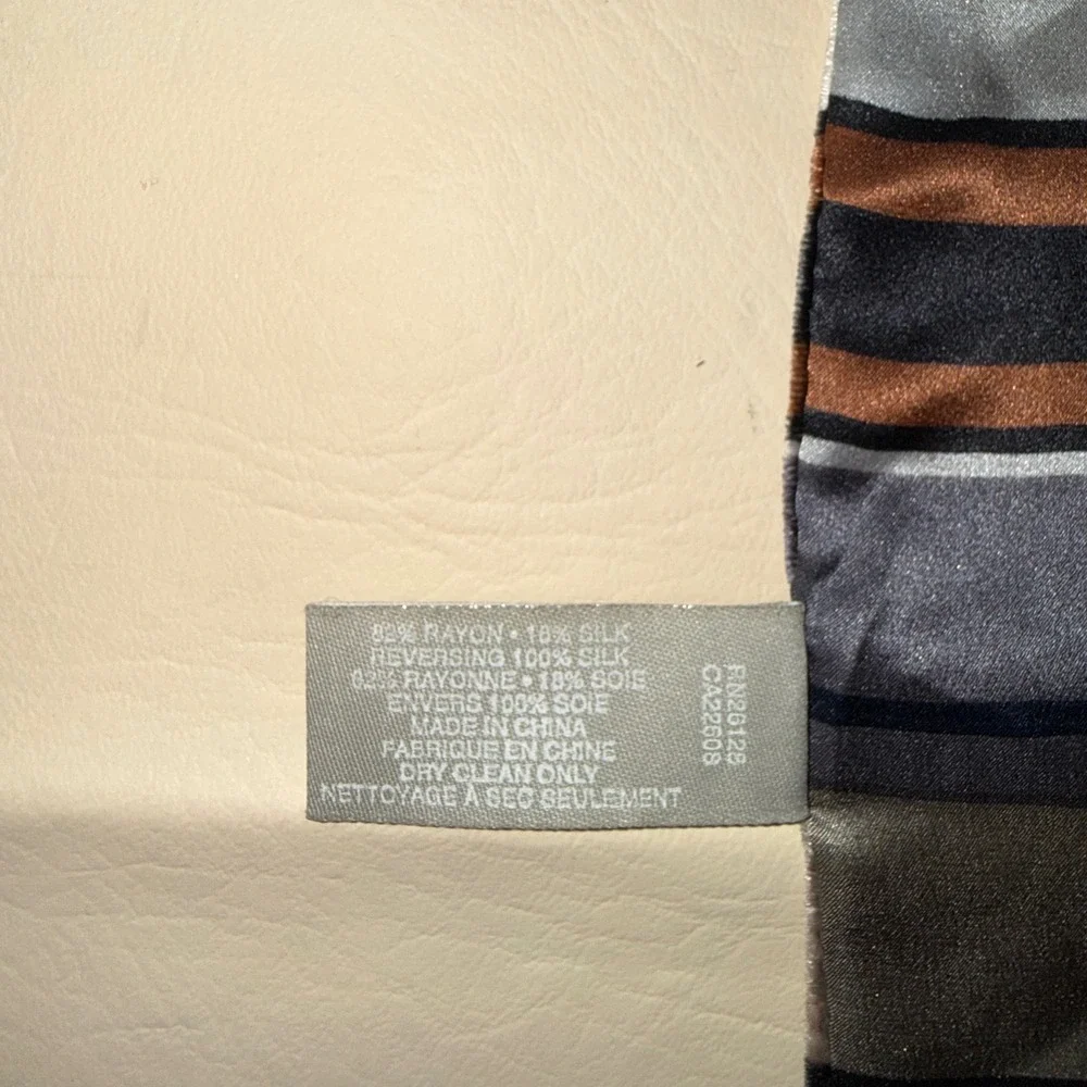 ECHO‎ Striped Velvet Silk Blend Scarf Men's Multi Color